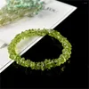 Strand 10mm naturliga peridotarmband för kvinnor Kvinna Stretch Green Olivine Gems Stone Oregelbundet Crystal Bead Armband