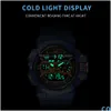 Relógios de pulso Homens Sport Watch Dual Display Função Militar Relógios À Prova D 'Água 5Bar Borracha Alarme Digital Pulseira Relógio de Pulso Dhgarden Otruw