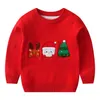 Pullover Christmas 2023 Sweters Baby Boy Girl Cartoon Knit Kranie ciepłe ubrania dla dzieci Autumn Zime Children Xmas 231117