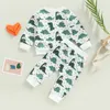 Clothing Sets -12-02 Lioraitiin 0-3Years Toddler Baby Boy Girl 2Pcs Valentine's Day Clothing Dinosaur Printed Long Sleeve Top Long Pants 230418