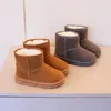 Stivali ragazze della moda neve calde pellicce calde bambini inverno bambini neri ragazzi casual scarpa 231117