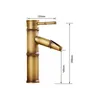 Bathroom Sink Faucets European Antique Faucet Brass Basin Tap Tall Bamboo Cold Water Kitchen Outdoor Garden Taps FA