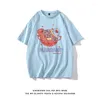 Men's T Shirts Piggy Graphic Short Sleeve T-shirts Men Unisex Hip Hop Trendyol Funny Cool Cotton Tee Teens Designer All-match Oversized Tops