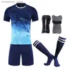 Collectable Customized Adult Children Football Jerseys Uniforms Tracksuit Boys Girls Soccer Clothes Sets free Soccer Shin Guards Pads Sock Q231118