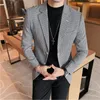 Мужские костюмы классические пледа мужские блейзеры корейские стройные и красивые повседневные пиджаки для социального бизнеса платье для блейзер