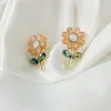 Stud Earrings Sweet Crystal Flower For Women 2023 Tiny Korean Earring Gilrs Earing Fashion Piercing Jewerly GiftStud