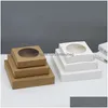 선물 랩 랩 크래프트 종이 케이크 상자 둥근 창 흰색 골판지 베이크 간단한 포장 상자 LX5333 드롭 배달 홈 정원 축제 DH49Q