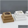 Confezione regalo Scatola per dolci in carta kraft con finestra rotonda Cartone bianco Cuocere scatole per imballaggio semplici Lx5333 Drop Delivery Giardino domestico Festiv Dh49Q