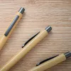 Bamboo Wood Ballpoint Pen 1.0mm Tip Creative Press voor kantoorschool zakelijke geschenken Studentenstationer