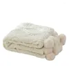 Blankets Soft Solid Color Chunky Knit Blanket Throw Chenille Knitted Wool Ball Decorative Air Conditioning Nap Quilt Sofa Cover