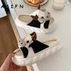 Pantofole ASIFN Ragazze Pantofole con cuscino di mucca da latte Donna Home Slides Fluffy Winter Warm Cartoon House Cute Funny Shoes Zapatos De Mujer 230418