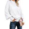 Maglioni da donna Nuovo maglione pullover tinta unita Maniche a lanterna moda invernale da donna 1g