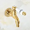 Bathroom Sink Faucets Gold Color Brass B Wall Mount Washing Machine Taps Corner Mop Pool Small Tap Outdoor Garden Cold Water Faucet Lav147