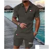 Men'S Tracksuits Mens Designer Plus Size 3Xl Luxury Two Piece Set 2023 Autumn Brand Printed Outfits Cotton Blend Short Sleeve T-Shir Dh2Hr