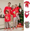 가족 일치 의상 2023 잠옷 의류 세트 아기 캐주얼 잉글 린 크리스마스 룩 잠옷 크리스마스 성인 아이 231117