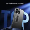 ファッションデザイナーラグジュアリーメタル隠されたブラケットiPhone 15 14 13 Pro Max Plus Full Lens Protect Holder Alloy BackPlateカバーのための電話ケース