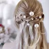 Moda em forma de U Pin Metal Barrette Grampos de cabelo Simulado Pérola Nupcial Tiara Acessórios de cabelo Ferramentas de design de penteado de casamento Joias de moda Joias de cabelo