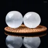 Decoratieve beeldjes 40 mmnatuurlijke witte seleniet gips kristallen ball reiki massage genezing steen voortreffelijk huizendecoratie erts souvenir