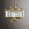 American Retro Light Luxury Crystal Chandelier Furniture Decoration Dining Room Bedroom Living Room Lighting Indoor LED Lamps