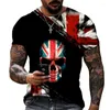 Herren T-Shirts Floral American Flag 3D-Druck und Damen T-Shirt Lycra Polyester Übergroßes Sommer-Oberteil mit O-Ausschnitt