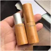 Storage Bottles Jars 4G Bamboo Lipstick Tube Cosmetic Packaging Supplies Travel Portable Gold And Sier Lipsticks Empty Bot Dhgarden Dhnh7