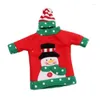 Kerstdecoraties Nonwovens Elk Bottle Cover Hoeden Wijnglas Kleding Telare Diner Decoratie Kerstcadeau