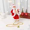 Decorações de Natal Escada elétrica de corda de escalada de Papai Noel com música Brinquedos musicais de Papai Noel para árvore de Natal Presentes de decoração de casa para meninos e meninas 231117