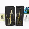 Emballage cadeau 12pcs boîtes d'emballage de bouteille de vin unique bronzant fête d'anniversaire cadeaux de vacances bière boissons sac fourre-tout noir stockage de champagne