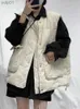 Parkas pour femmes vers le bas gilet rembourré femmes surdimensionné sans manches vestes Fe automne hiver épais manteau chaud dame Vintage col montant Puffer VestsL231118