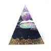 Pendentif Colliers FYJS Unique Orgone Énergie Arbre De Vie Améthystes Pierre Et Résine Pyramide 3D Symbole Bijoux