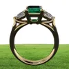 14K guld smycken grön smaragd ring för kvinnor bague diamant bizuteria anillos de ren smaragd ädelsten 14k guldring för kvinnor y1671684