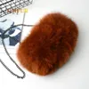 Evening Bags 100 Real Fur Hand Warmer Bag Winter Ladies Fluffy Cute Brand Chain Shoulder Fashion Luxury Handbag Women 231117