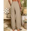 Spodnie damskie Capris Lucyever vintage bawełniane bawełniane bawełniane bawełniane spodnie dla kobiet letnie kieszenie cienkie spodnie plażowe kobiety swobodne talia luźne spodnie haremowe 230418