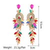 Stud Design Dangle Earrings For Women Girl Luxury Elegant Metal Hollow Chain Leaves Crystal Brincos Pendant Jewelry Ear Accessories 231117