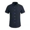 Chemises habillées pour hommes Vintage couleur unie été classique coupe régulière boutonné à manches courtes Blouses décontractées M-xxl Camisa Hombre