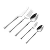 Korean Style Dinnerware Set 18/10 Stainless Steel Knife Fork Spoon Chopsticks Portable Cutlery Set Thick Round Handle Tableware L230704