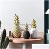 Decorative Objects & Figurines Nordic Light Luxury Decorative Objects Resin Pineapple Golden Creative Home Living Room Porch Model Sof Dhrsy