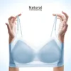 Bras French Style Sexy Bra Urtal Thin Push Up Intimate Underwear Soutien Gorge Ice Silk Beauty Back Bralette Seamless Padded Lingerie P230417