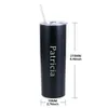 Tasses 20oz Skinny Tumbler Tasse Thermos personnalisée avec couvercle paille nom personnalisé bouteille d'eau 304 vide pour tasse à café de voiture de voyage 231117