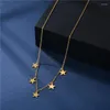 Łańcuchy łańcucha ze stali nierdzewnej Naszyjnik dla mężczyzn Kobiety Złoty Kolor Pendant Pentagram Donot Fade Jewelr Prezenty CS2