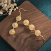 Dingle örhängen för kvinnor 2023 lyxdesigner kinesisk vintage koppar cosplay party smycken blommor bröllop semester gåvor med låda