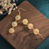 Dangle Boucles D'oreilles Pour Les Femmes 2023 Designer De Luxe Chinois Vintage Cuivre Trésorerie Cosplay Partie Bijoux Fleur De Mariage De Vacances Cadeaux Avec Boîte