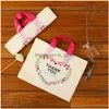 Gift Wrap Beige Thank You Plastic Bag Christmas Shop Large Capacity Tote Bags 50Pcs/Lot Drop Delivery Home Garden Festive Pa Dhgarden Dhon9
