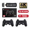 Portable Game Players Game Stick X2 Nostalgic Host 32G 4K HD HDTV GD10 Retro Video Games Console With two Wireless Controller Built in 10000 Games for Kids Gift