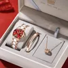 その他の時計olevs women's Quartz Watch Luxury Bracelet Set Ladies Watch Elegant Camellia Dial Rose Gold Feamle Wultwatch Business Watch 231118