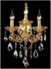 Maria Theresa Crystal Wall Sconces Light Fixture med 3 Lights Amber Gold Color Wall Sconces Hembelysning