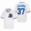 Moive Baseball 1988 Bull Durham 8 Crash Davis Jersey 37 Nuke LaLoosh Pullover Weiß Grau Teamfarbe Cooperstown Cool Base College Vintage Für Sportfans Genäht