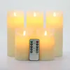 Scented Candle LED Flameless Candles Battery Operated LED Pillars Real Wax Moving Flame Flickering Candle with Remote Control Z0418