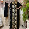 Ethnic Clothing Arrival African Embroidery Flower Dresse With Scarf Big Size Women Muslim Sequin Embroidery Long Black Lady Clothes 230417