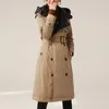 Parka da donna in piumino 90% piumini d'anatra bianchi e cappotto con cappuccio per l'inverno Piumino con cappuccio doppio petto casual lungo trench parka 231117